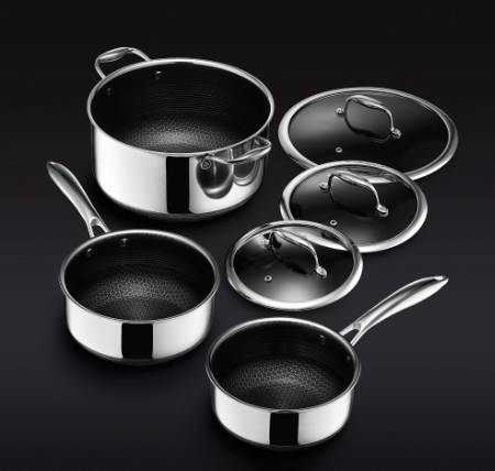 Hexclad Hybrid Pot Set with Lids (6-Piece)